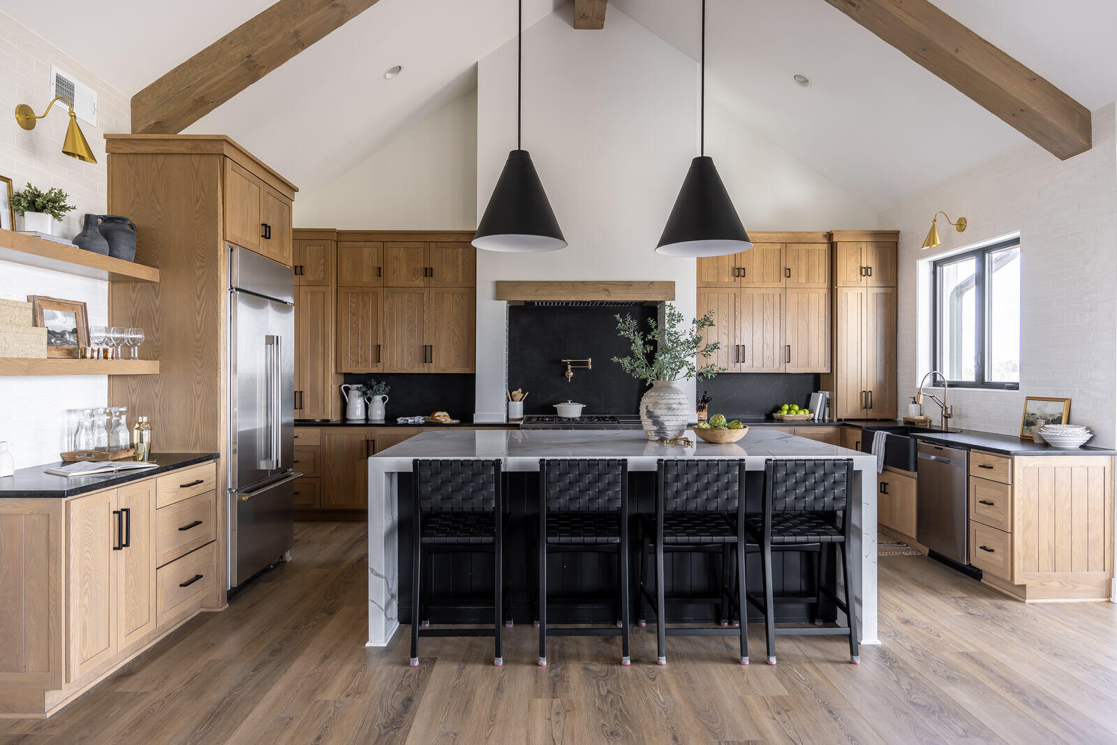 Custom kitchen remodel with wooden cabinetry by Truelux Fine Homes in Austin, Texas