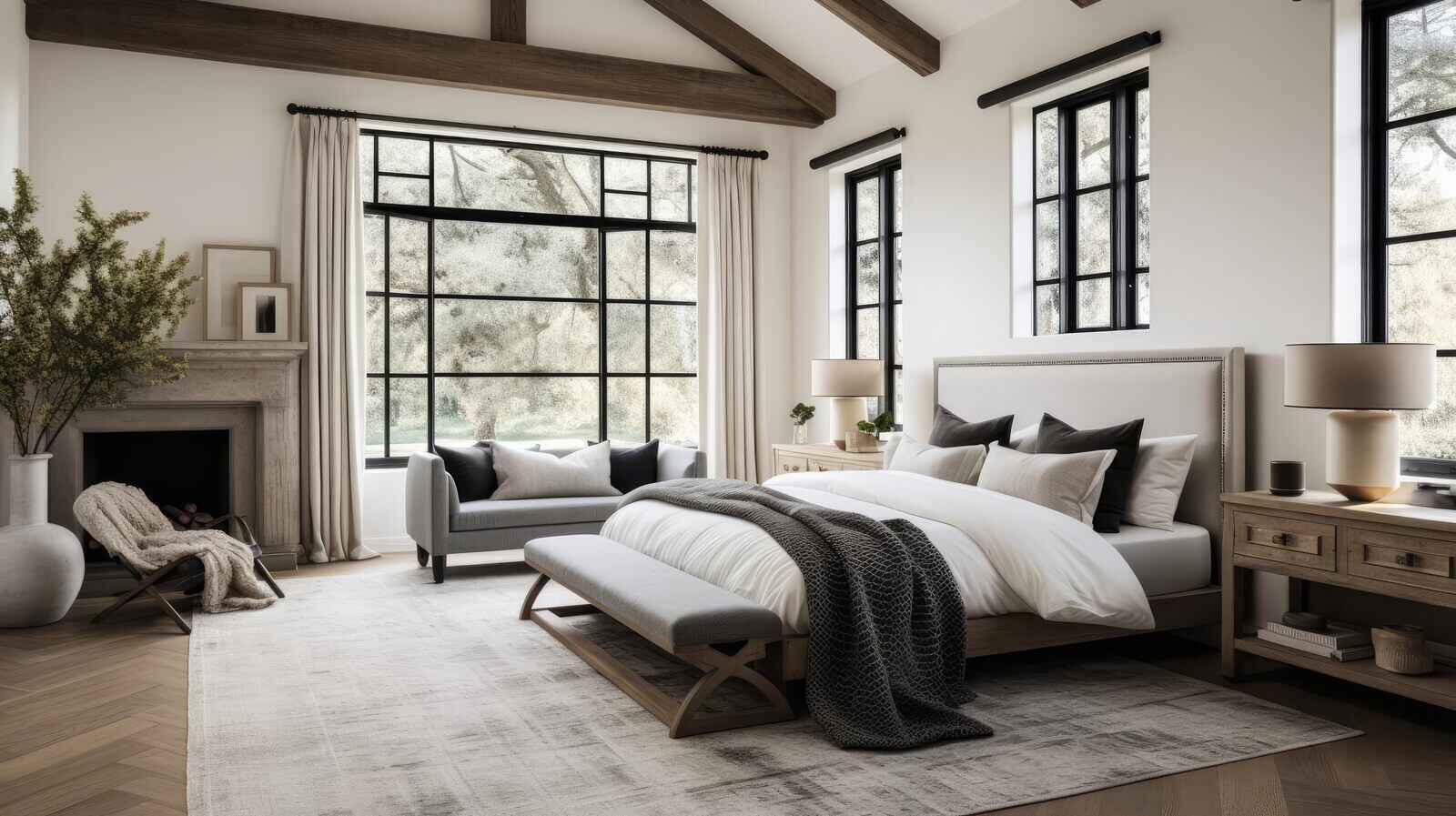 Cozy bedroom in a luxury custom home by Truelux Fine Homes in Austin, Texas