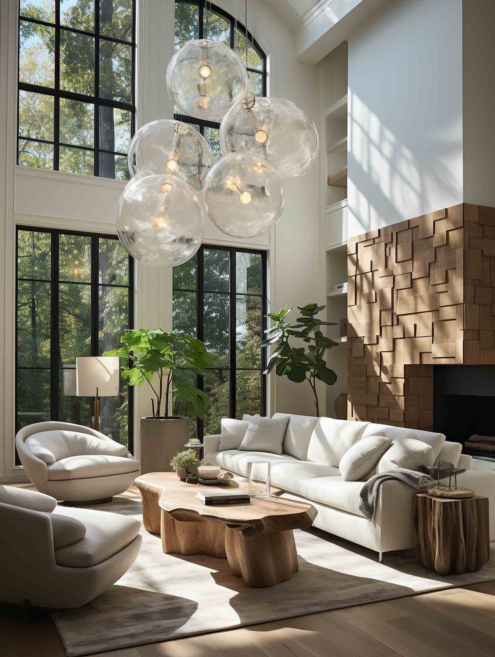 Luxury living room remodel by Truelux Fine Homes in Austin, Texas showcasing modern decor and large windows